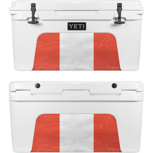 Peru Flag Distressed YETI Tundra 75 Hard Cooler Skin